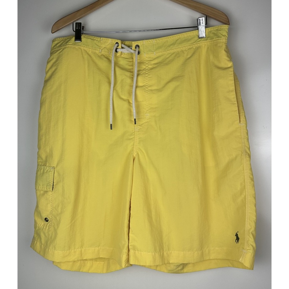 Polo Ralph Lauren Men's 8.5 Inch Kailua Classic Fit Swim Trunks Yellow Shorts XL - Picture 10 of 10